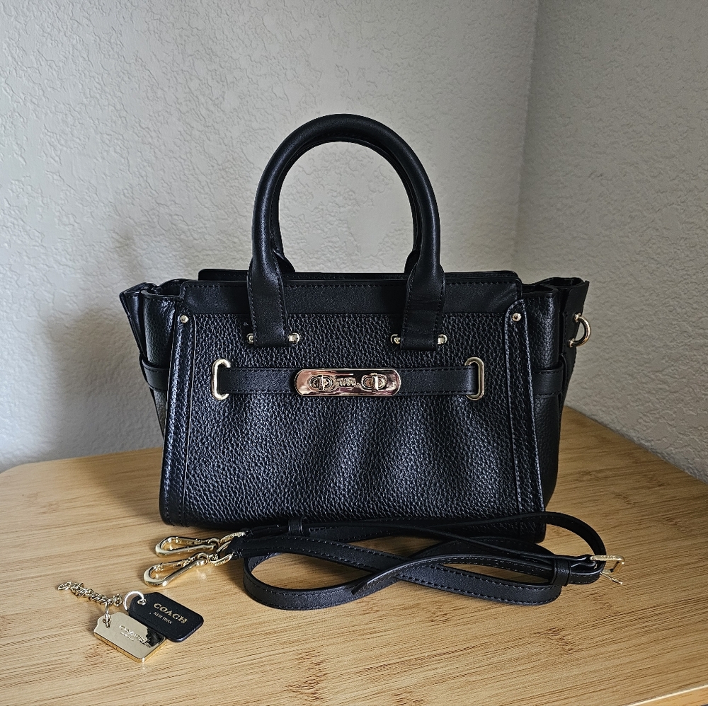Coach Black Leather Handbag / Crossbody Bag